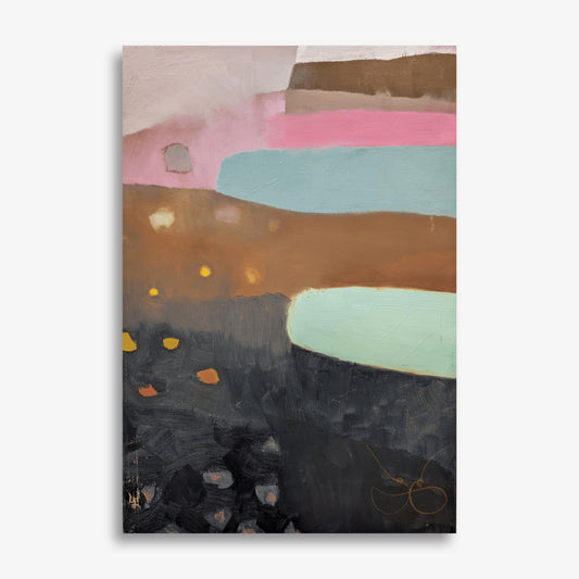 Pink and Navy Landscape